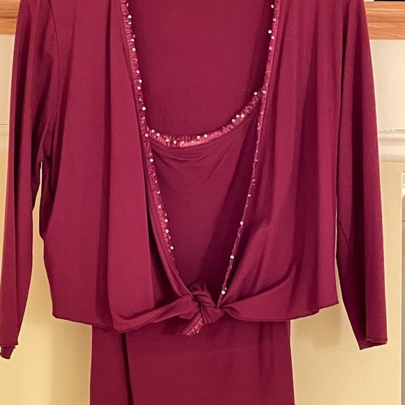 Phase Eight Maroon Camisole + Cardigan Set - Picture 1 of 3